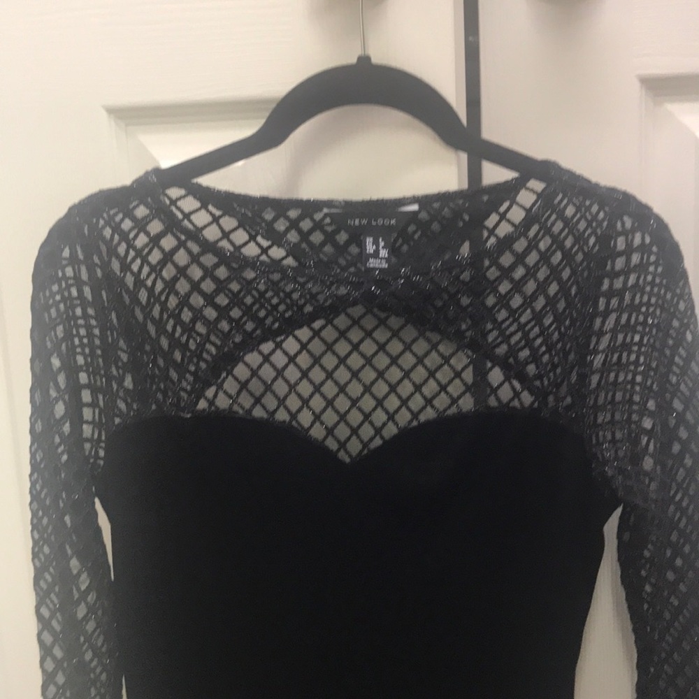 Cocktail dress Black velvet size 4 - Picture 2 of 5
